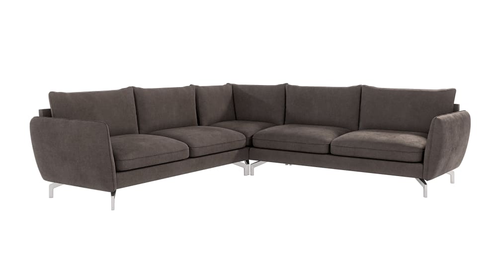 wohnli-moebel-suche-M24013077 Wohnli Möbelsuche - Modernes Ecksofa mit Silber-Füßen aus Mikrofaser-Stoff