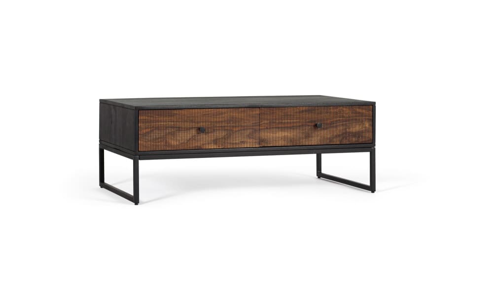 wohnli-moebel-suche-M24013080-1 Couchtisch aus Palisander- und Mangoholz mit Metall 110x40x60cm Holz Braun GINER Y COLOMER Möbel Wohnzimmermöbel Couchtische