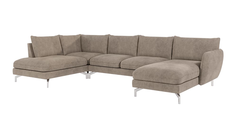 wohnli-moebel-suche-M24013081 Wohnli Möbelsuche - Wohnlandschaft mit Silber-Füßen aus Mikrofaser-Stoff