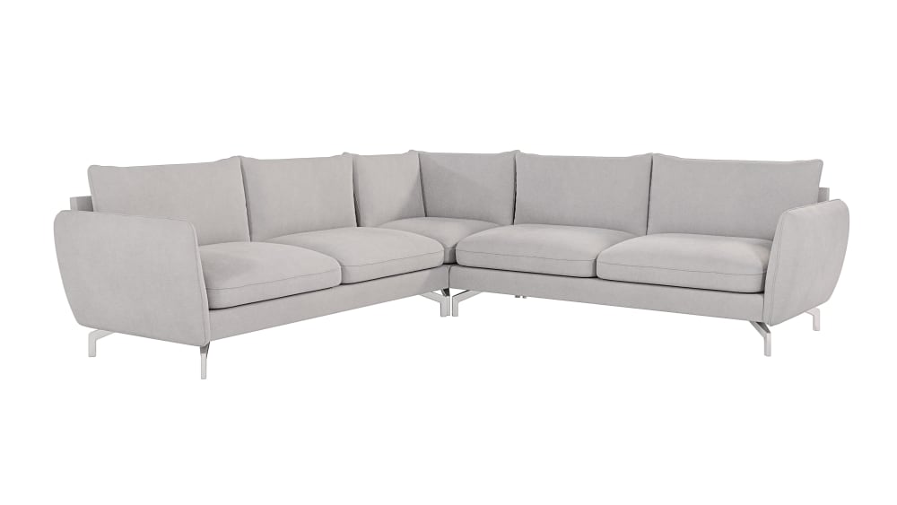 wohnli-moebel-suche-M24013082 Wohnli Möbelsuche - Modernes Ecksofa mit Silber-Füßen aus Mikrofaser-Stoff