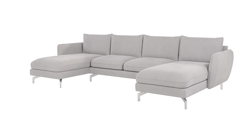 wohnli-moebel-suche-M24013085 Wohnli Möbelsuche - Wohnlandschaft mit Silber-Füßen aus Mikrofaser-Stoff