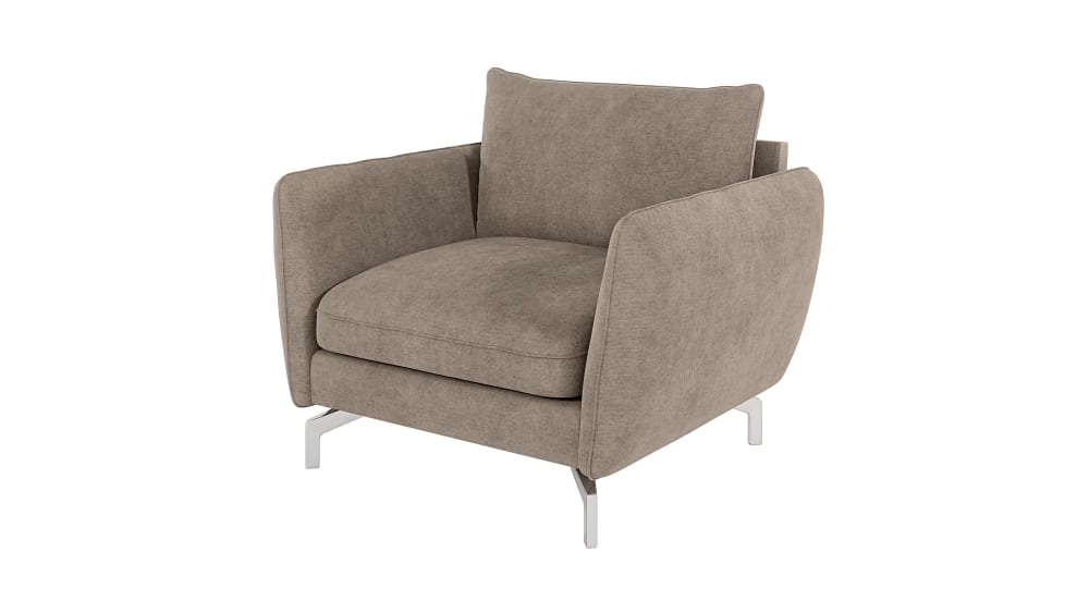 wohnli-moebel-suche-M24013088 Wohnli Möbelsuche - Moderner Sessel mit Silber-Füßen aus Mikrofaser-Stoff