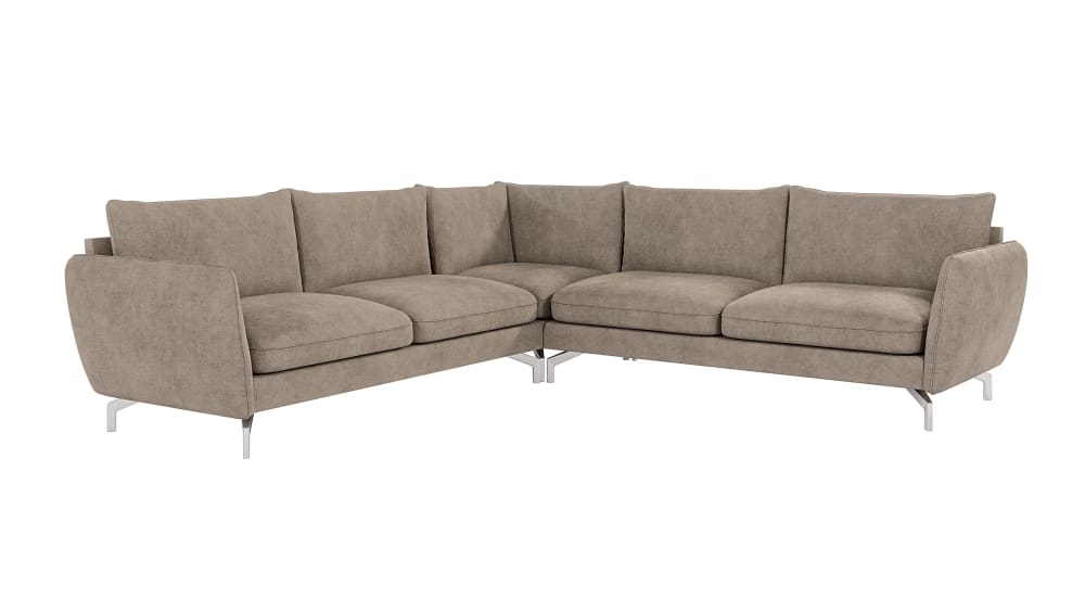 wohnli-moebel-suche-M24013091 Wohnli Möbelsuche - Modernes Ecksofa mit Silber-Füßen aus Mikrofaser-Stoff