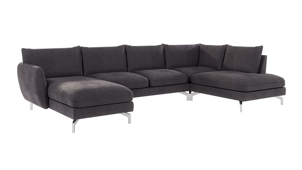 wohnli-moebel-suche-M24013093 Wohnli Möbelsuche - Wohnlandschaft mit Silber-Füßen aus Mikrofaser-Stoff