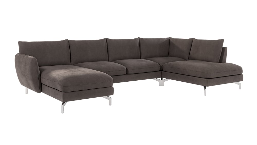 wohnli-moebel-suche-M24013095 Wohnli Möbelsuche - Wohnlandschaft mit Silber-Füßen aus Mikrofaser-Stoff