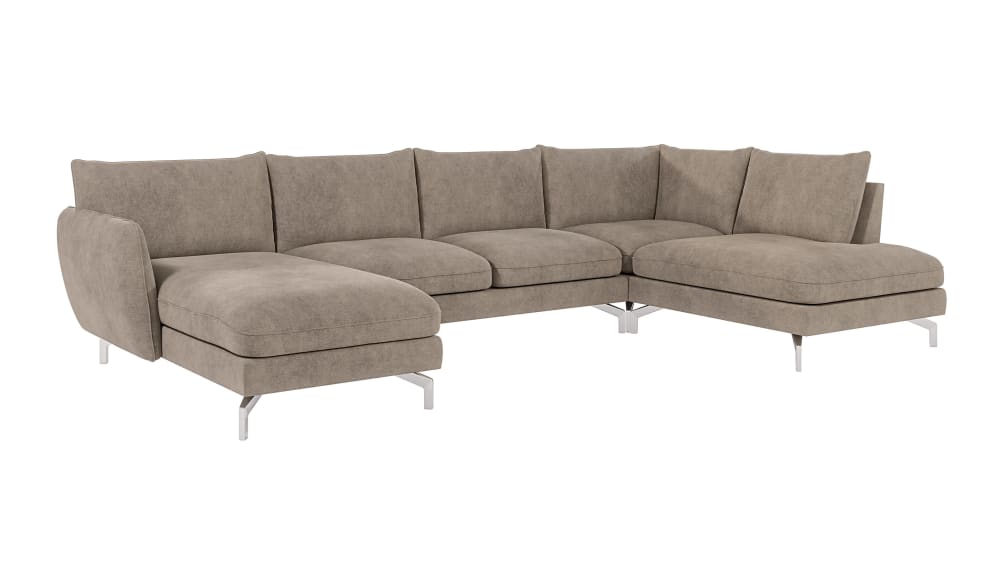 wohnli-moebel-suche-M24013097 Wohnli Möbelsuche - Wohnlandschaft mit Silber-Füßen aus Mikrofaser-Stoff