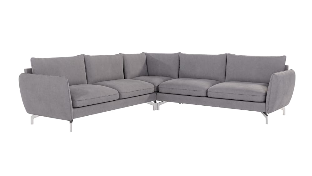 wohnli-moebel-suche-M24013099 Wohnli Möbelsuche - Modernes Ecksofa mit Silber-Füßen aus Mikrofaser-Stoff