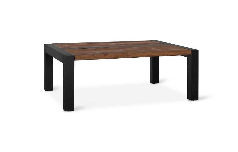 wohnli-moebel-suche-M24013107-1 Couchtisch aus Teakholz und Metall 120x46x90cm Holz Braun GINER Y COLOMER Möbel Wohnzimmermöbel Couchtische
