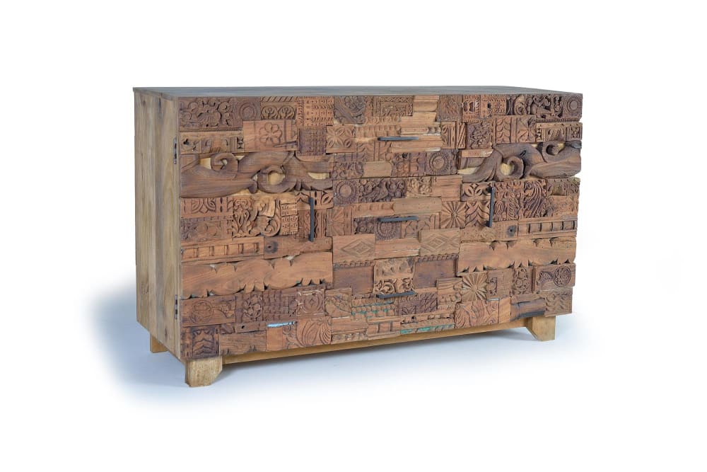 wohnli-moebel-suche-M24013147-1 Sideboard aus recyceltem Mangoholz 150x92x50cm Holz Braun GINER Y COLOMER Möbel Esszimmermöbel Sideboards, Highboards & niedrige Anrichten