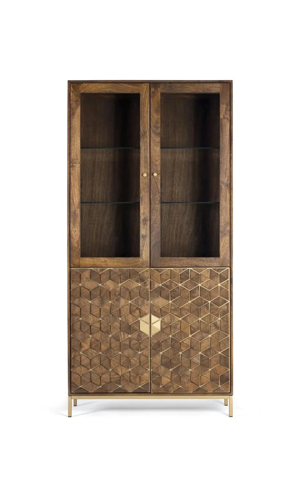 Wohnli Möbelsuche - Vitrine aus Mangoholz und Metall
