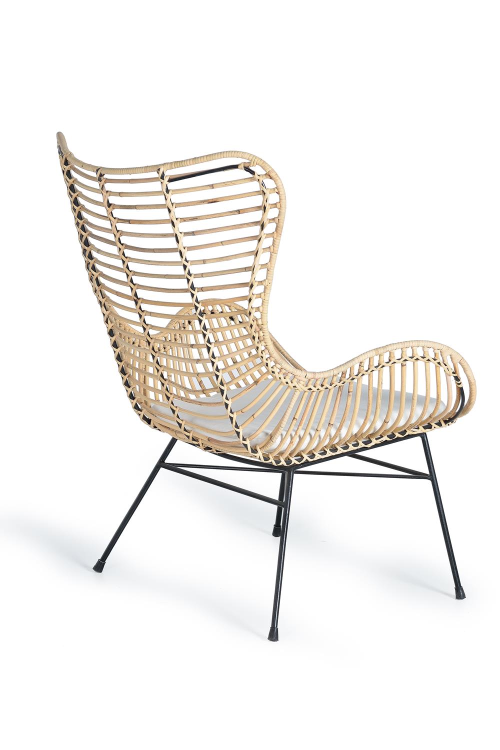 2er - Set  Stühle aus Rattan und Metall 70x90x70cm Rattan Beige GINER Y COLOMER Möbel Esszimmermöbel Barhocker