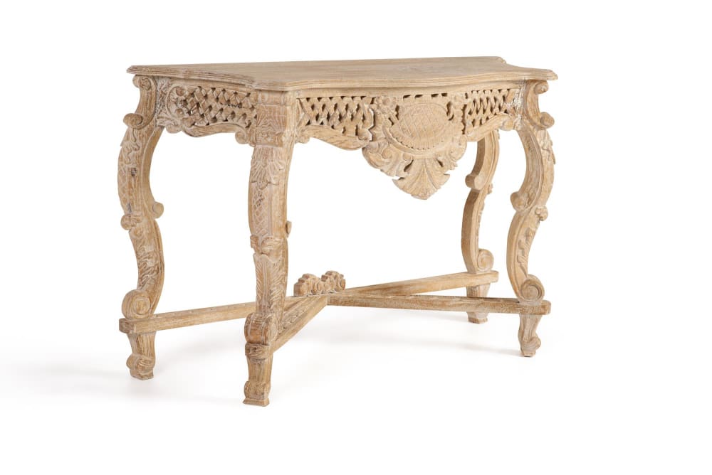 Konsole aus Mangoholz 120x76x42cm Holz Beige GINER Y COLOMER Möbel Wohnzimmermöbel Konsolentische