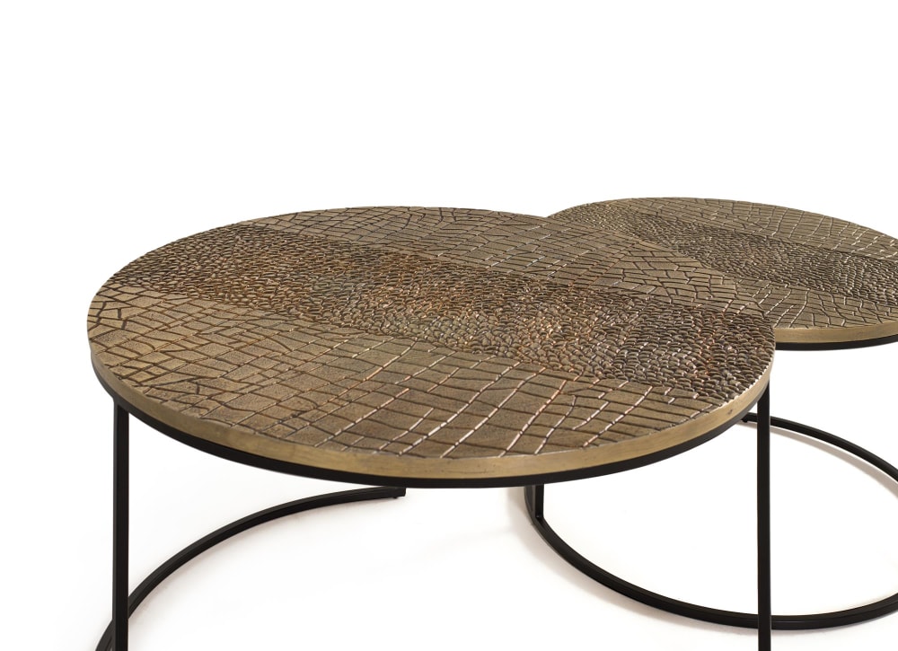 76x45x76cm Holz Braun GINER Y COLOMER Möbel Wohnzimmermöbel Couchtische