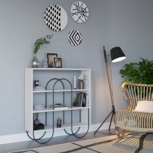 Regal mit 4 Böden L123 cm - Weiß 96x99x26cm Spanplatte Weiß Calicosy Möbel Wohnzimmermöbel Konsolentische