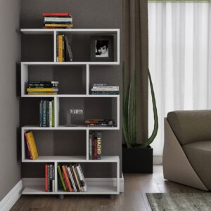 wohnli-moebel-suche-M24016028-1 Regal mit 11 Fächern L90 cm - Weiß 90x156x20cm Spanplatte Weiß Calicosy Möbel Wohnzimmermöbel Bücherregale