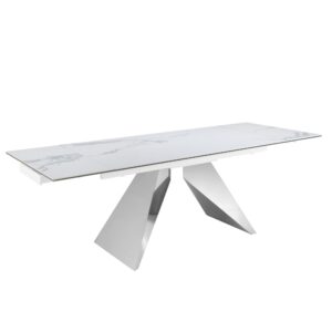wohnli-moebel-suche-M24016473-1 Ausziehbarer Esstisch Rechteckig porzellanmarmor 90x76x160cm Marmor Weiß Angel Cerda Möbel Esszimmermöbel Esstische