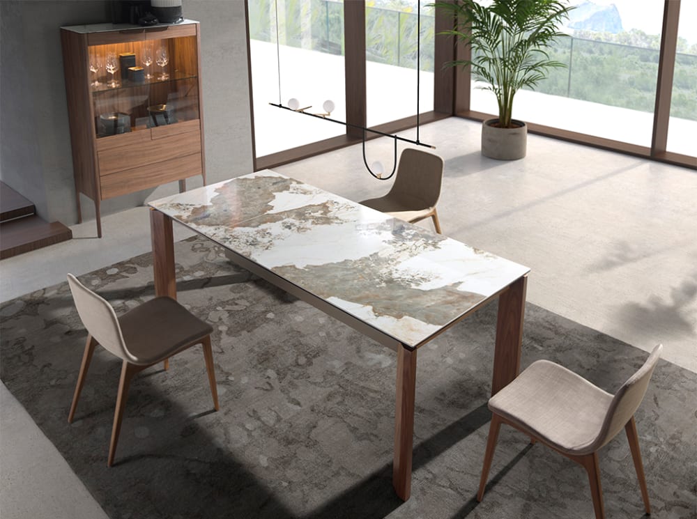 wohnli-moebel-suche-M24016475-1 Ausziehbarer Esstisch Rechteckig porzellanmarmor 90x76x140cm Marmor Weiß Angel Cerda Möbel Esszimmermöbel Esstische