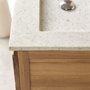 Badezimmermöbel Easy aus Eichenholz und Premium-Terrazzo Moon 60 60x90x45cm Holz Beige Tikamoon Möbel Badezimmermöbel Badezimmerschränke