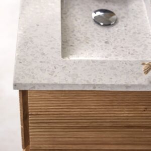 Badezimmermöbel aus massiver Eiche und Premium Terrazzo Moon 60 cm 60x90x46cm Holz Beige Tikamoon Möbel Badezimmermöbel Badezimmerschränke