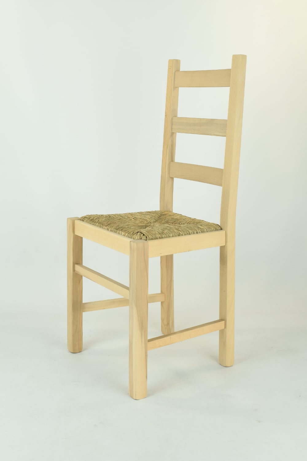 2er Set Stühle aus Buchenholz mit Strohsitz, unbehandelt 40x97x43cm Naturfasern Braun T M C S Möbel Esszimmermöbel Stühle
