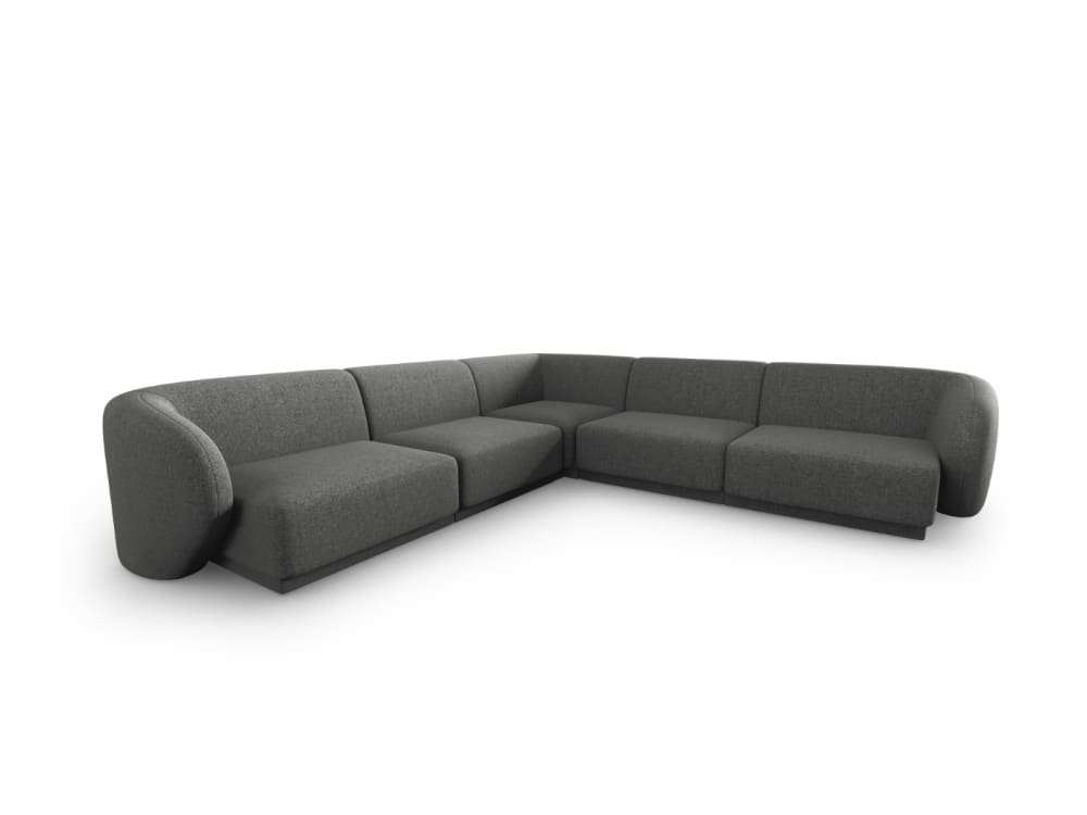 6-Sitzer modulares symmetrisches Ecksofa aus Chenille-Stoff dunkelgrau 265x74x265cm Stoff Grau CXL by Christian Lacroix Sofas und Sessel Sofas Ecksofas