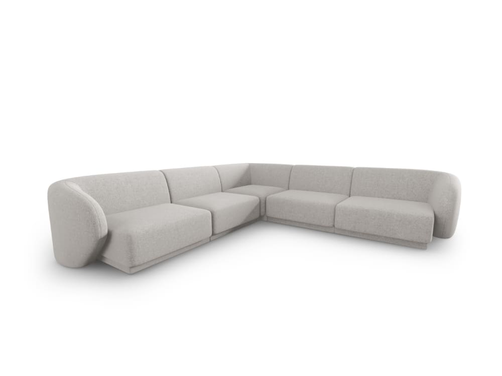 6-Sitzer modulares symmetrisches Ecksofa Chenille-Stoff silber meliert 265x74x265cm Stoff Silber CXL by Christian Lacroix Sofas und Sessel Sofas Ecksofas