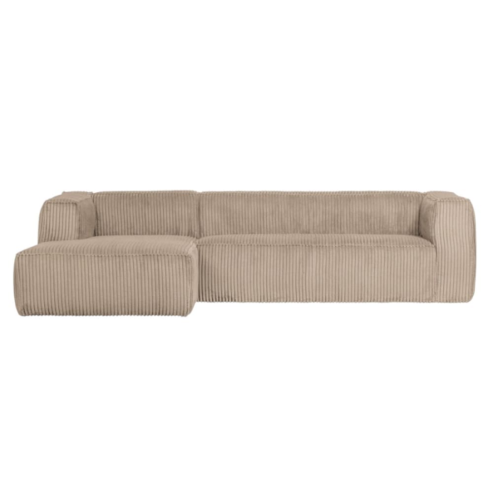 Wohnli Möbelsuche - Ecksofa links 5-Sitzer Velours beige L305 cm