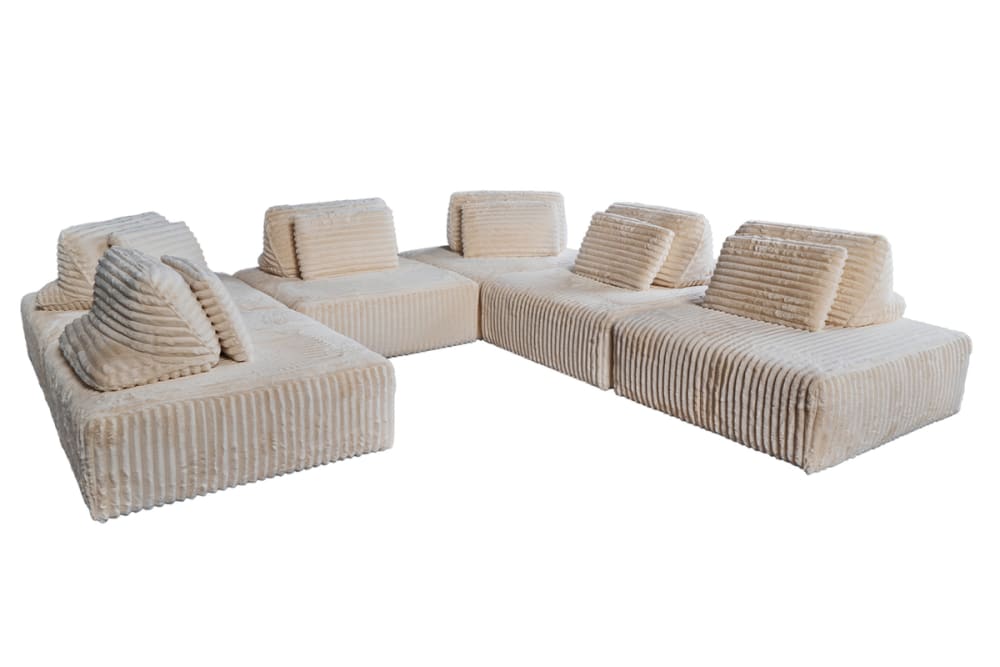 Wohnli Möbelsuche - Modulares 6-Sitzer Sofa mit Kissen aus Breitcord