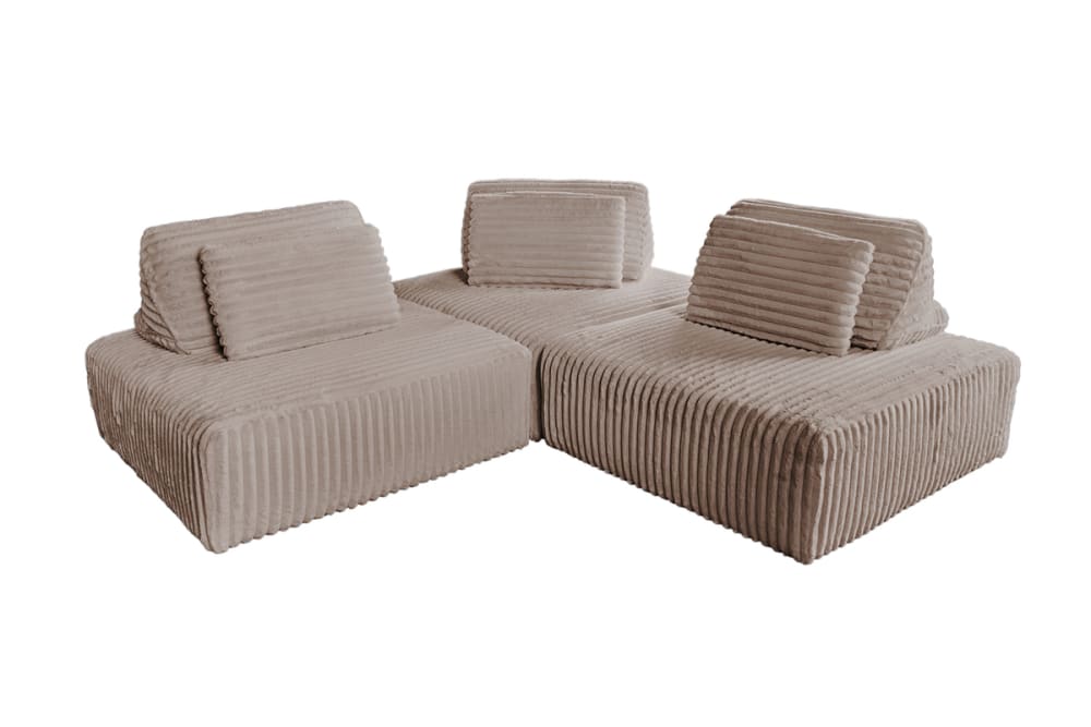 Wohnli Möbelsuche - Modulares 3-Sitzer Sofa mit Kissen aus Breitcord