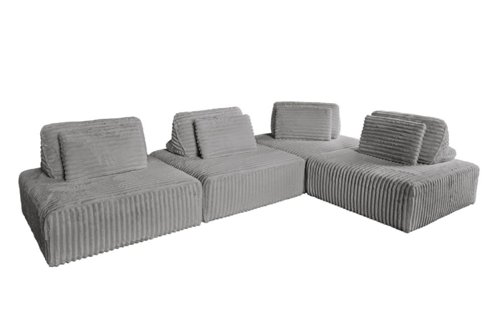 Wohnli Möbelsuche - Modulares 4-Sitzer Sofa mit Kissen aus Breitcord
