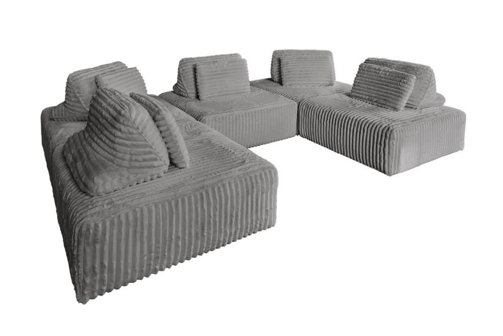 Wohnli Möbelsuche - Modulares 5-Sitzer Sofa mit Kissen aus Breitcord
