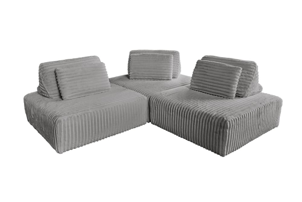 Wohnli Möbelsuche - Modulares 3-Sitzer Sofa mit Kissen aus Breitcord