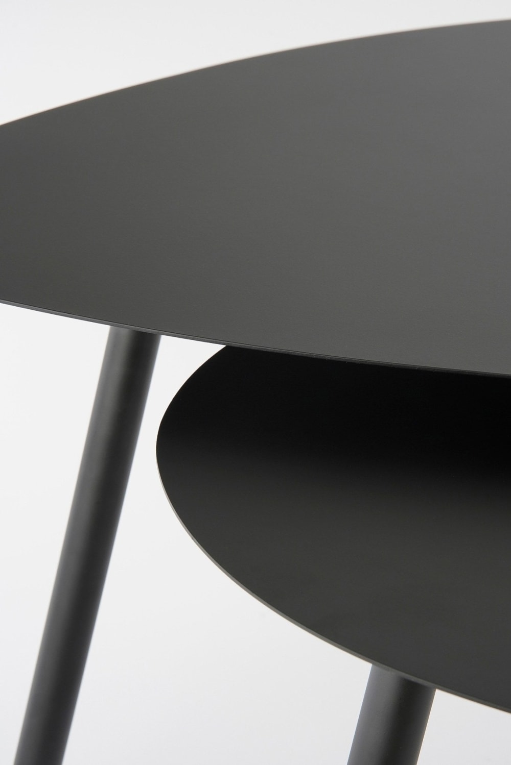 2er Set Beistelltische aus schwarzem Metall H47 80x47x60cm Stahl Schwarz Mica Decorations Möbel Wohnzimmermöbel Beistelltische