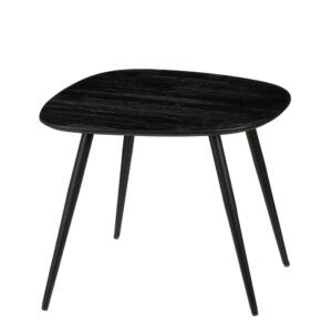 3er Set Beistelltische aus schwarzem Recyceltem Holz H34 62x34x52cm Holz Schwarz Mica Decorations Möbel Wohnzimmermöbel Beistelltische