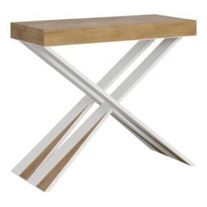 wohnli-moebel-suche-M24026931 Wohnli Möbelsuche - Ausziehbarer Konsolentisch 90x40/196cm in Holzoptik Eiche Natur