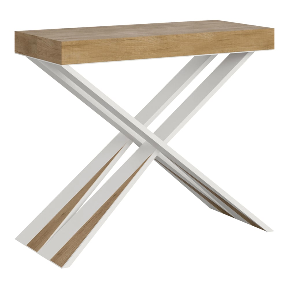 wohnli-moebel-suche-M24026931 Wohnli Möbelsuche - Ausziehbarer Konsolentisch 90x40/196cm in Holzoptik Eiche Natur