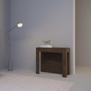 Ausziehbarer Konsolentisch 90x42/290cm in Holzoptik Nussbaumbraun 90x77x42cm Spanplatte Braun Ityhome Möbel Wohnzimmermöbel Konsolentische