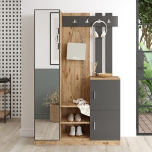 wohnli-moebel-suche-M24028014-1 Eingangsmöbel Design Holz und Grau Spiegel 131x179x37cm Spanplatte Braun Concept Usine Möbel Esszimmermöbel Sideboards, Highboards & niedrige Anrichten