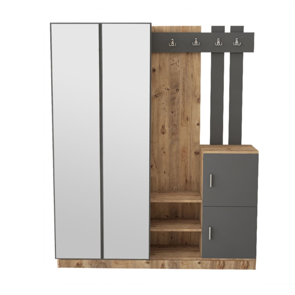 wohnli-moebel-suche-M24028018 Wohnli Möbelsuche - Design-Flurmöbel aus Holz und Grau mit Spiegel