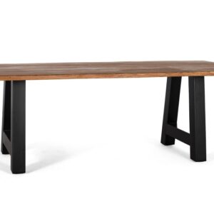 Esstisch aus Akazienholz und Metallbeinen 240 cm 240x77x100cm Holz Braun GINER Y COLOMER Möbel Esszimmermöbel Esstische