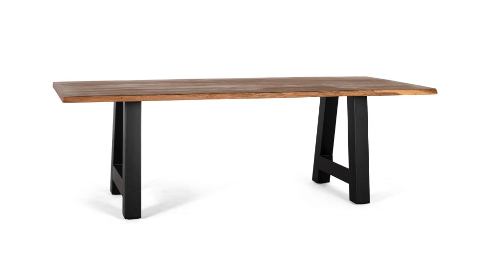 Esstisch aus Akazienholz und Metallbeinen 240 cm 240x77x100cm Holz Braun GINER Y COLOMER Möbel Esszimmermöbel Esstische