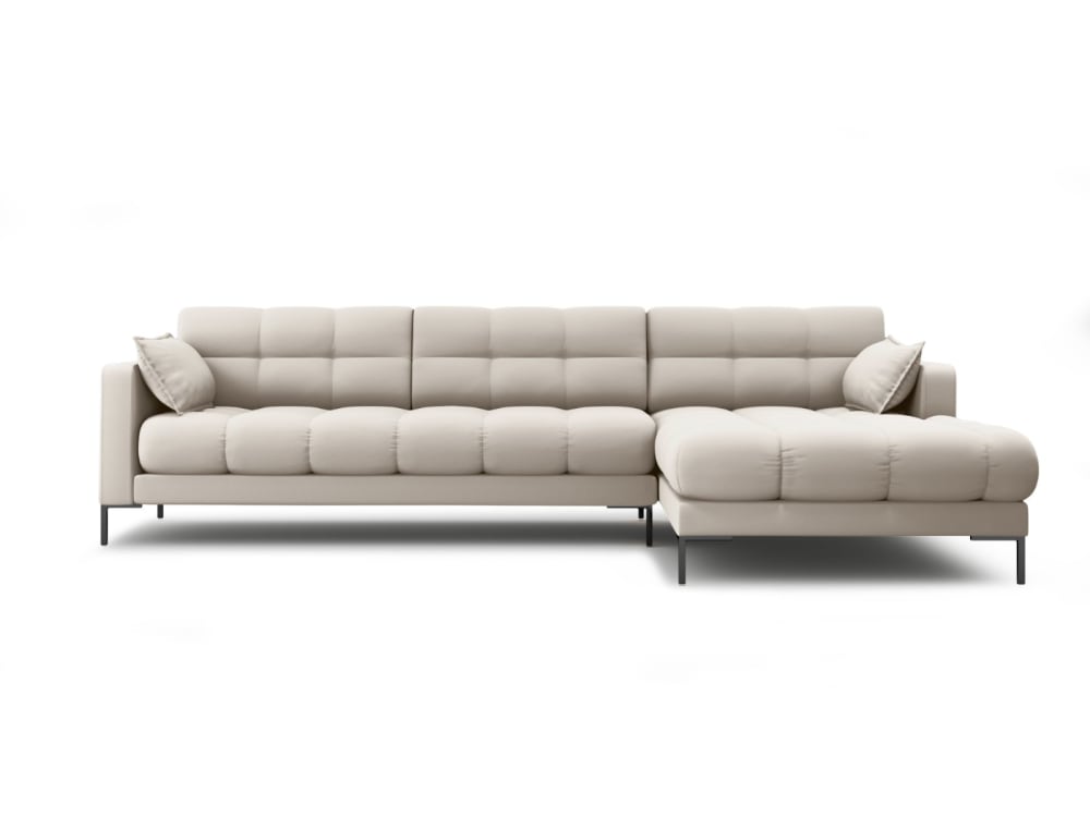 Wohnli Möbelsuche - 5-Sitzer Ecksofa rechts aus strukturiertem Stoff beige