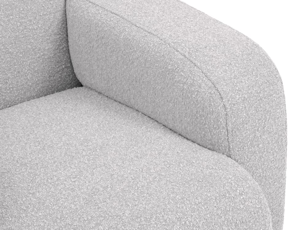 4-Sitzer Ecksofa links aus Boucle hellgrau 250x72x170cm Stoff Grau Micadoni Home Sofas und Sessel Sofas Ecksofas