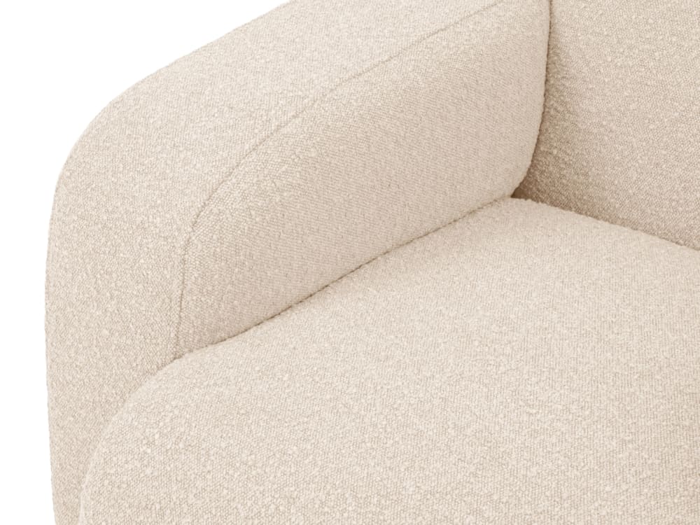 4-Sitzer Ecksofa rechts aus Boucle beige 250x72x170cm Stoff Beige Micadoni Home Sofas und Sessel Sofas Ecksofas