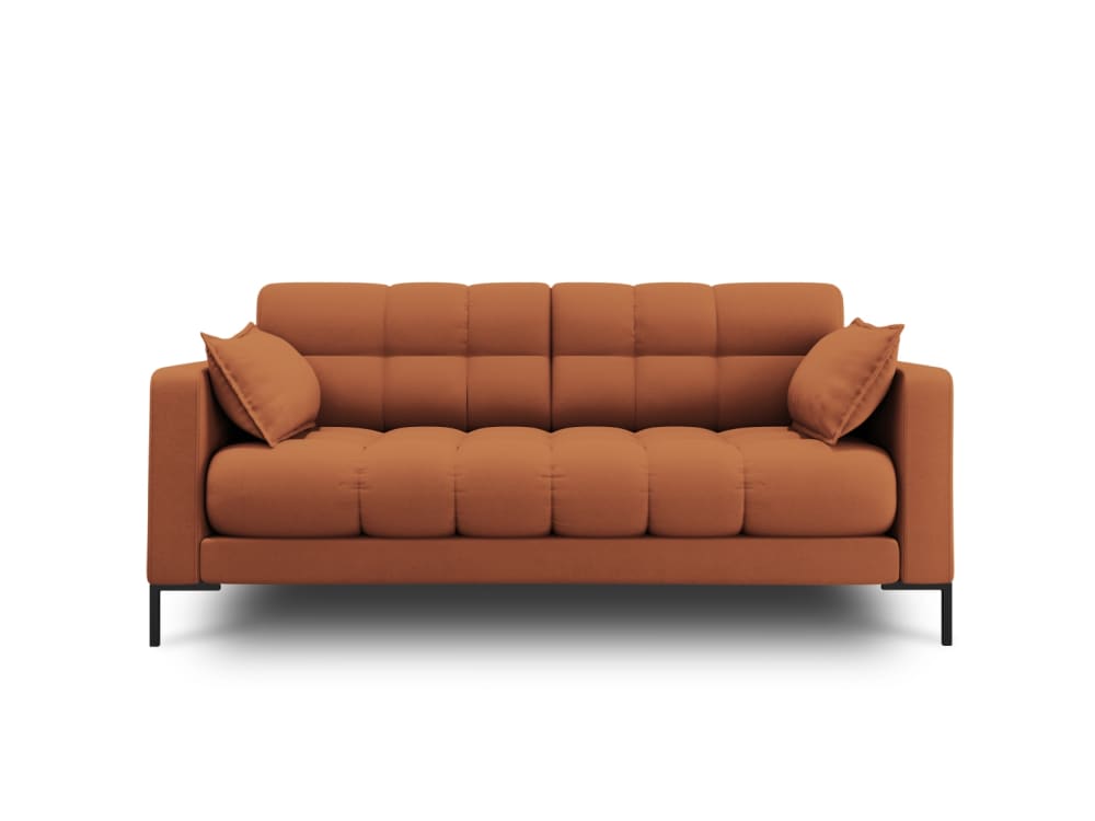 Wohnli Möbelsuche - 2-Sitzer Sofa aus strukturiertem Stoff ziegelstein