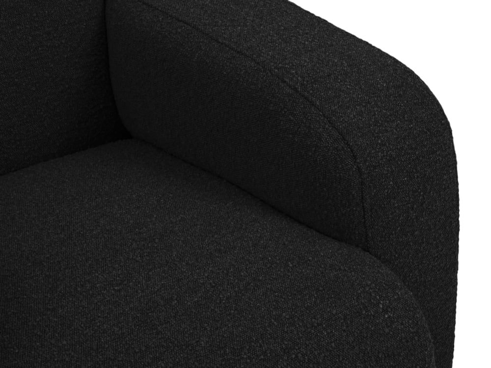 2-Sitzer Sofa aus Boucle schwarz 170x72x95cm Stoff Schwarz Micadoni Home Sofas und Sessel Sofas 2-Sitzer-Sofas & 3-Sitzer-Sofas
