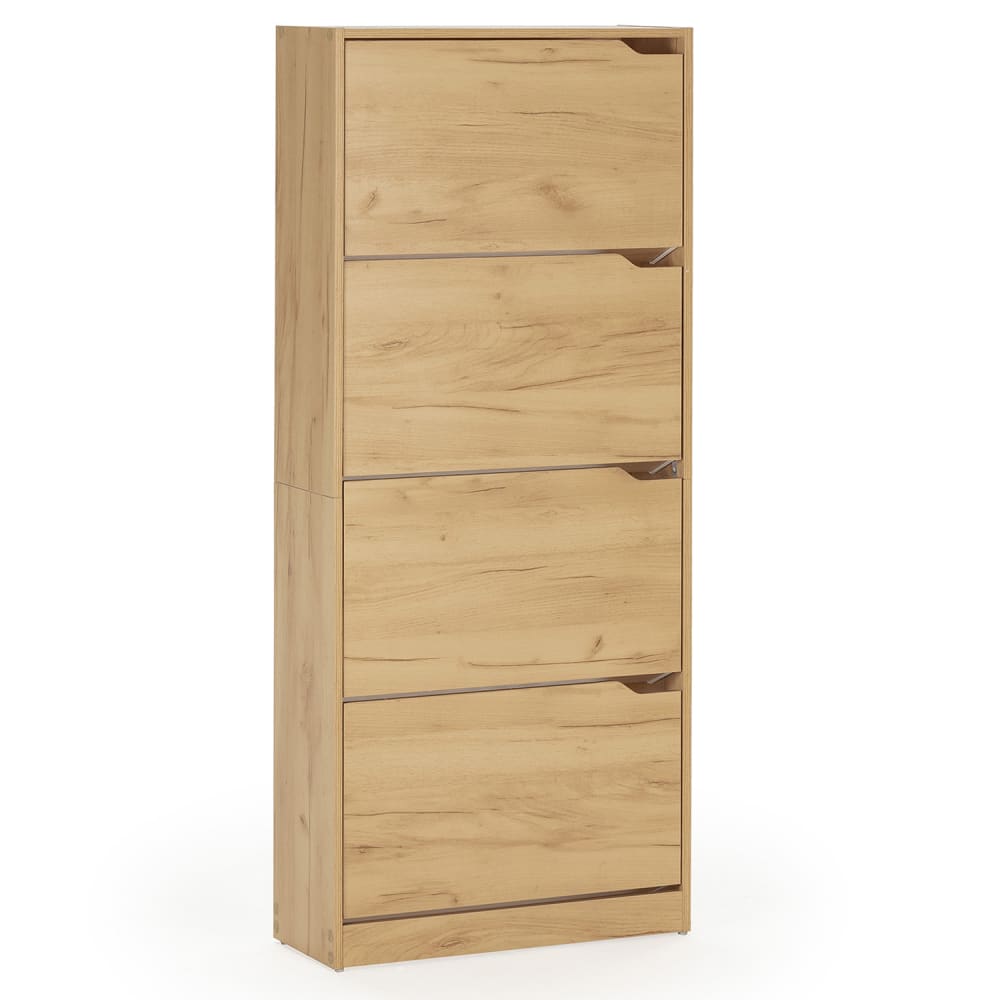 wohnli-moebel-suche-M24032886 Wohnli Möbelsuche - Schuhregal 4 Türen in Hell Eichenholzoptik