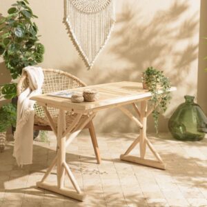 wohnli-moebel-suche-M24033069-1 Schreibtisch aus natürlichen Teakholzzweigen 120x60cm 120x75x62cm Holz Braun MACABANE Möbel Büromöbel Schreibtische
