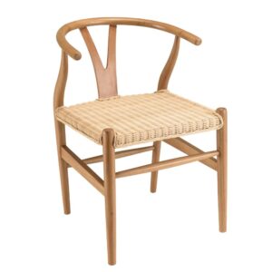 Wohnli Möbelsuche - Stuhl aus Mahagoniholz und Sitzfläche aus Rattan