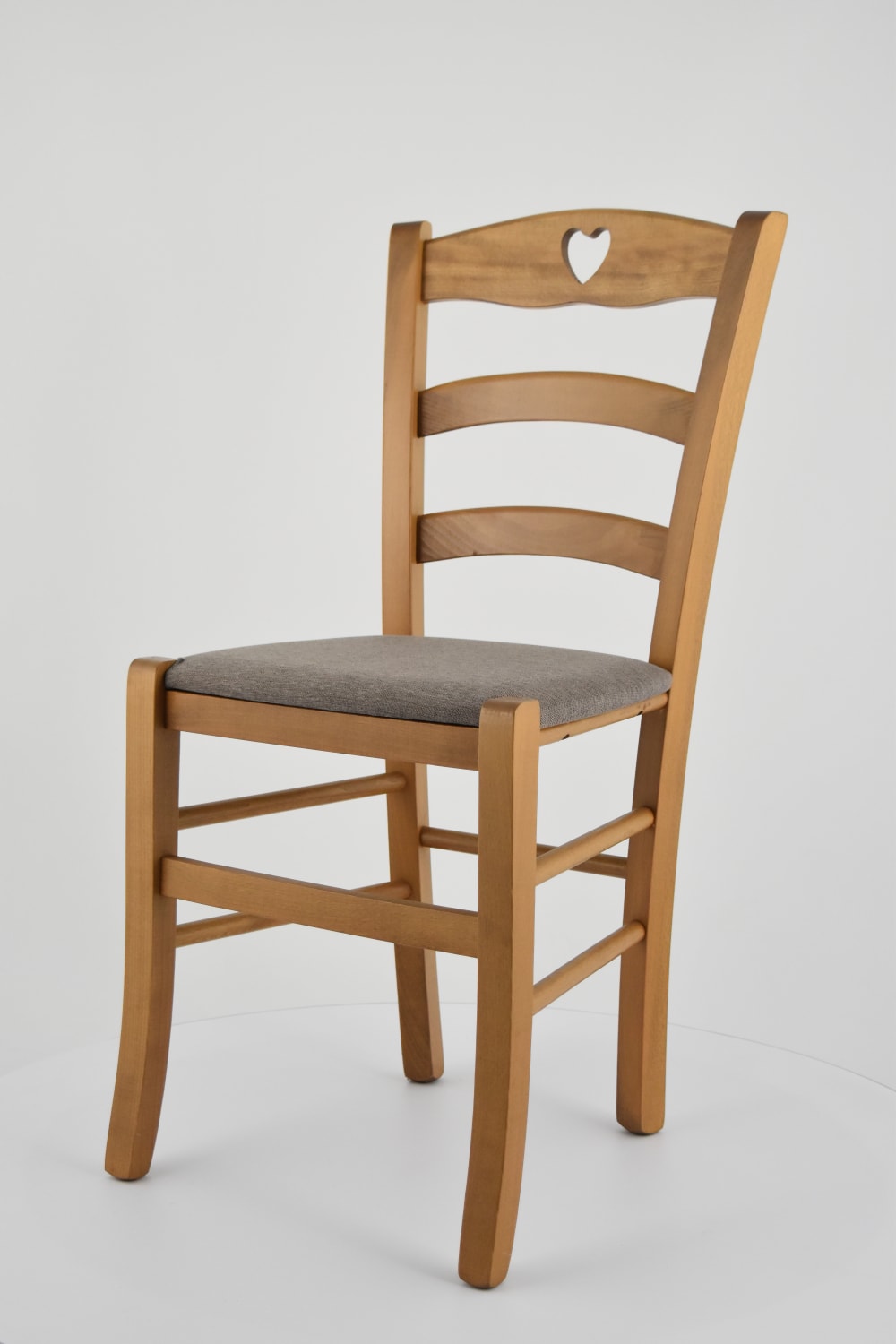 Stuhl aus Buchenholz mit Stoff-Sitz, Eichenbraun und Braun 46x88x43cm Holz Braun T M C S Möbel Esszimmermöbel Stühle